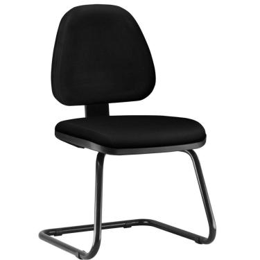 Imagem de Cadeira Para Escritório Sky L02 Fixa Couro Sintético Preto - Lyam Decor