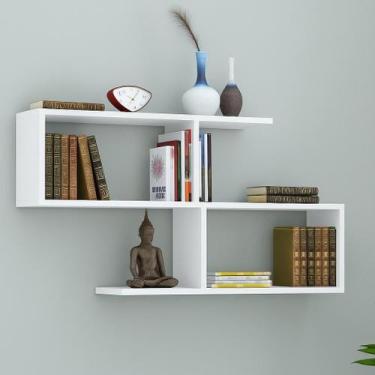 Imagem de Prateleira nicho mdf 60x90x18 cm decorativa para livros e objetos desi