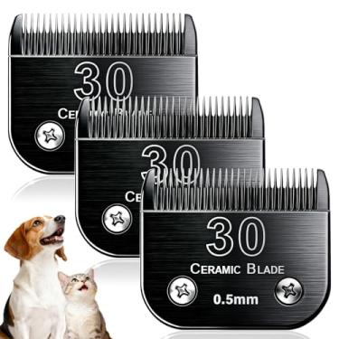Imagem de Lâminas de reposição para tosadores de cães compatíveis com cortadores de cachorro Andis, a maioria dos cortadores de animais de estimação OsterA5, Wahl KM Series (preto (30))