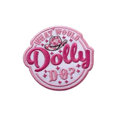 Imagem de Roiseposie What Would Dolly Do Patch, Música Country, 7,5 cm Passar a Ferro/Costurar Aplique Bordado Remendos de Tecido para Roupas Mochilas Chapéu Jeans, Remendos de Bordado Vaqueira Feminina para