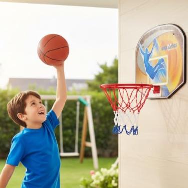 Imagem de Tabela de Basquete Esportes, 60 cm x 55 cm, com Aro Metálico e Rede, Ideal para Crianças