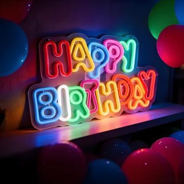 Imagem de Neonawall Neon Sign for Wall Decor Light Up Letters Led Sign Birthday Party Gifts Led Decorative Night Signs Room Decorations Supplies Bday Party Signs for Home Bar Restaurant (Happy Birthday)