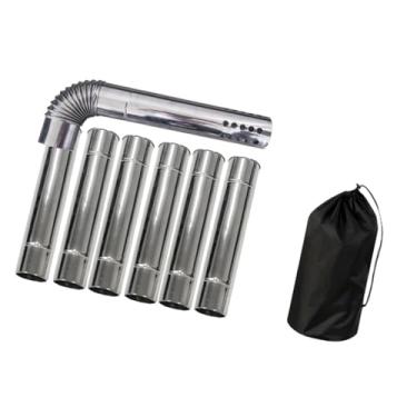 Imagem de Baoblaze Tubo de chaminé anti-escaldante, tubos de dissipação, tubos de exaustão, tubo de fogão, extensão de para, caminhadas ao ar livre