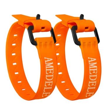 Imagem de AMEDELE Pacote com 2 tiras de amarração com fivelas, alças de tensão utilitárias ajustáveis, tiras de amarração simples para proteger a bagagem de bicicleta e motocicleta, mangueiras de jardim, esquis