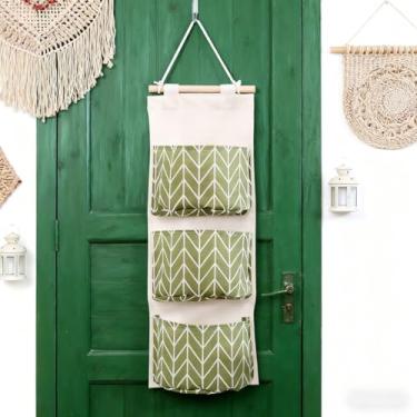 Imagem de 1 cesta suspensa para organização, organizador de parede com bolsos e organizador sobre a porta, lata para casa, armário, escritório e trailer, impermeável e elegante