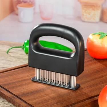 Imagem de Amaciador de carne com 48 lâminas de agulha ultra afiadas de aço inoxidável, máquina de cozinha resistente para amaciar carne, peru, frango, bife, vitela, porco, peixe, etc
