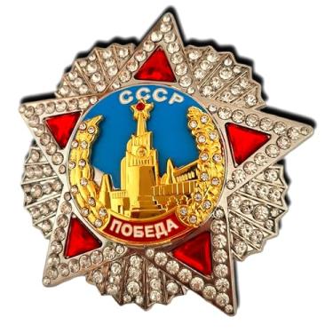 Imagem de FREECROWS Medalha da Ordem da Vitória Soviética – Réplica do Prêmio de Comandante Militar da URSS da Segunda Guerra Mundial