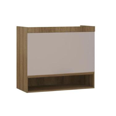 Imagem de Armário Aéreo Maleiro Modulado 2 Pts 97cm Veneza Luciane Móv Avelã Pf/