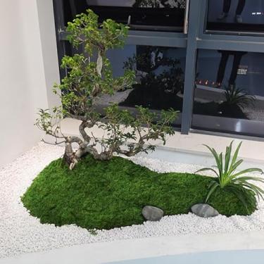 Imagem de 1 tapete de musgo artificial para micropaisagem, decoração de mesa, cobertura de panela - grama falsa realista, verde escuro