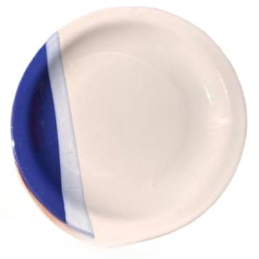 Imagem de Conjunto De LouçA, Composto Por Um Prato Raso De 25 Cm E Um Prato Fundo De 23 Cm(Branco com Azul,2 Pratos Fundos)