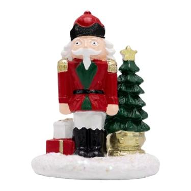 Imagem de Toparad Acessórios decorativos de vila de Natal para coleção - enfeites de quebra-nozes de resina, decoração de Natal, bonecos, decoração de casa