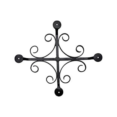 Imagem de Prima Grade decorativa de ferro forjado à mão para portas e portões | Design vintage quadrado revestido a pó preto de 35,5 cm x 30,5 cm | Detalhe de porta exterior durável da Prima Decorative Hardware