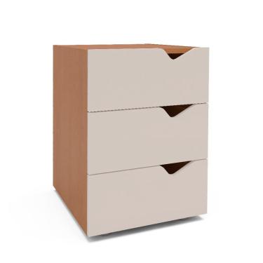 Imagem de Gaveteiro Porto 3 Gavetas Freijó e Creme