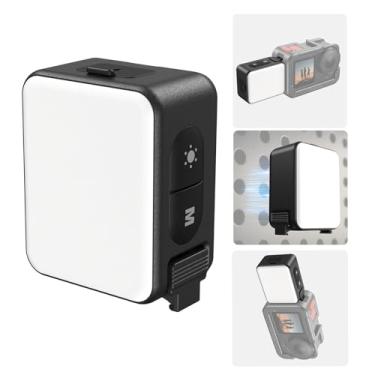 Imagem de TELESIN Luz de vlogging Mini LED para câmera de ação e vídeo, iluminação magnética de preenchimento de fotografia para DJI Osmo Action 5 Pro/4/3 acessórios de gaiola de câmera