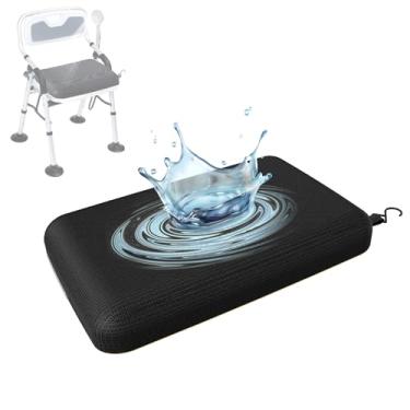 Imagem de Almofada de assento de chuveiro com fundo de silicone antiderrapante, almofada de banheira para bancos de transferência, tapete de assento de banheira de malha 3D lavável com gancho, almofada de