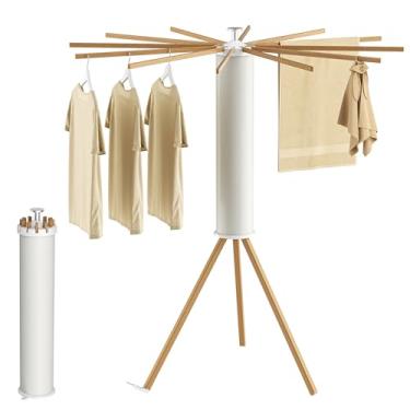 Imagem de SUNOUTLY Rack de secagem de roupas de tripé, rack de roupas portátil e dobrável para economia de espaço, prateleira de secadora de roupas dobrável