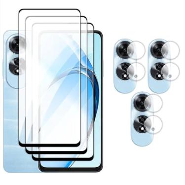 Imagem de DLMTVO Para OPPO A60 4G, vidro temperado 6 em 1 2.5D cobertura completa película protetora de tela película de lente 16.9 cm