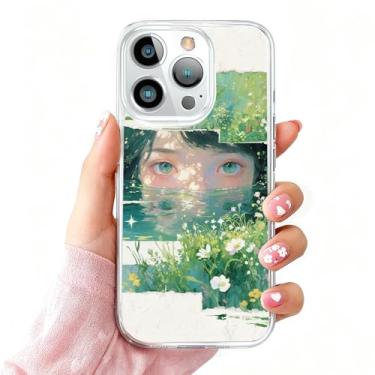 Imagem de DSJIFGEW Design de capa transparente padrão para iPhone 16 Pro Max | Antiamarelamento, parte traseira rígida, proteção contra quedas de nível militar, suporta carregamento sem fio