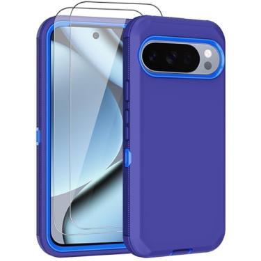 Imagem de Aimoll-88 Capa para Google Pixel 10 Pro XL, com 2 protetores de tela resistente contra quedas, capa protetora resistente à prova de choque para celular para Google Pixel 9 Pro XL (azul)