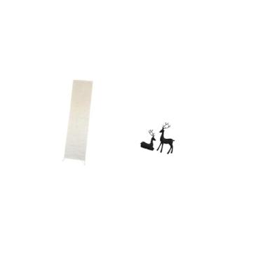 Imagem de Fenteer Abajur de Chão para Sala de Estar com Estatueta de Veado Preto em Resina, Ideal para Decoração de Mesa, Escritório Ou Escultura de Animal Par