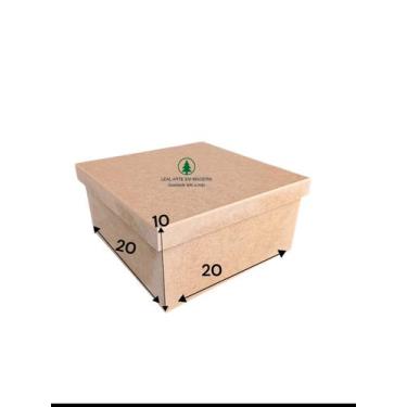 Imagem de Caixa 20x20x10 MDF kit com 3 peças lembrancinha aniversário - Leal art