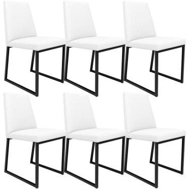 Imagem de Kit 06 Cadeiras Para Sala De Jantar L02 Corano Branco