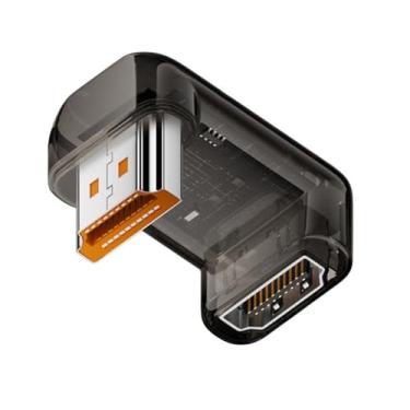 Imagem de xiwai Adaptador HDMI macho para HDMI 2.1 fêmea UHD 8K 60hz HDTV, transparente, com luz LED inteligente para monitor