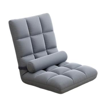Imagem de predolo Cadeira de chão com apoio para as costas, sofá reclinável, 5 posições, assistir TV, cama de dormir, cadeira de leitura moderna ajustável, de jogo de, Cinza