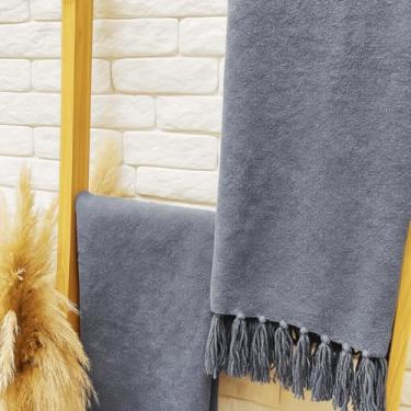 Imagem de Jogo de Passadeira 3 Peças, Tapete de Cozinha Antiderrapante de Tear Salas Corredores e Ao Lado Da Cama Estampa Boho(Cinza Chumbo)