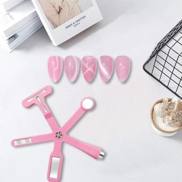 Imagem de Esmalte de gel de ímã de arte de unhas rosa 6 em 1, ímã versátil para unhas, suprimentos de ferramentas de ímãs de unhas para ímãs de arte, ferramenta de boas propriedades magnéticas