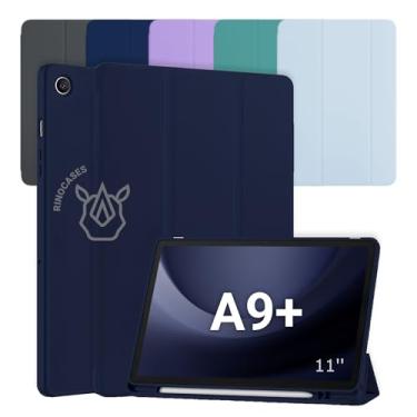 Imagem de Capa Smart Cover para Galaxy Tab A9+ 11" (2023), Kit Opcional com Película e Caneta, Magnética com Porta Caneta, Função Liga/Desliga SM-X210/X215/X216 (Azul-marinho, Apenas Capa)