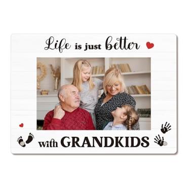Imagem de Porta-retrato dos avós, Life Is Just Better With Grandkids, presente de aniversário de aniversário e Natal para avós, molduras de acrílico 10 x 15 cm, 12