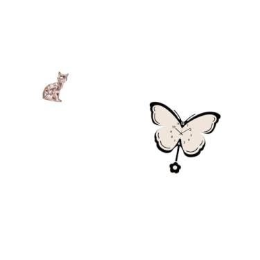 Imagem de Fenteer Escultura de Gato Elegante E Relógio de Parede de Borboleta, Peça de Arte de Fusão para Lareira, Escritório, Sala de Jantar, Quarto Infantil, Decoraçã