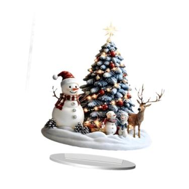 Imagem de oshhni Decoração de Natal 2D, Lembrança de Peça Decorativa, Coleção de Papai Noel em Acrílico, Enfeite de Mesa, Arte 2D para Mesa de Casa, Style D