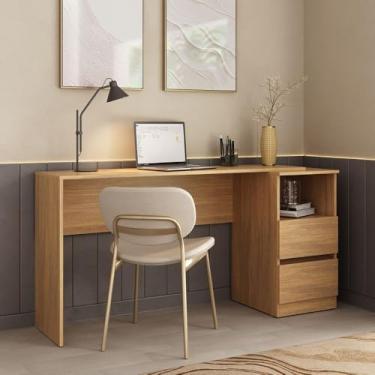 Imagem de Escrivaninha 150,5cm com Nicho e 2 Gavetas Flex Multimóveis Mp6035 Madeirado