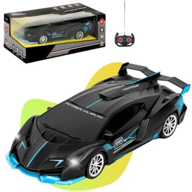 Imagem de Carrinho De Controle Remoto Bugatti Brinquedo Corrida Veloz Com Luz Pilha Preto Kizumba