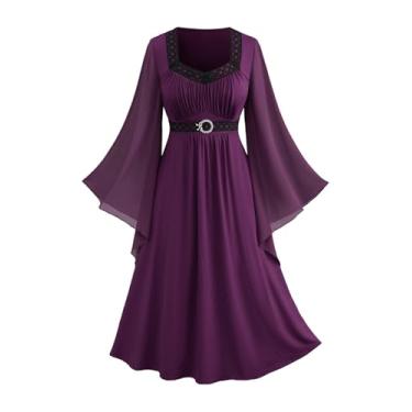 Imagem de ROSE GAL Rosegal vestido de fantasia plus size para mulheres, vestido de fada medieval, malha de Halloween, vestido cosplay, Roxo - 2, 4X