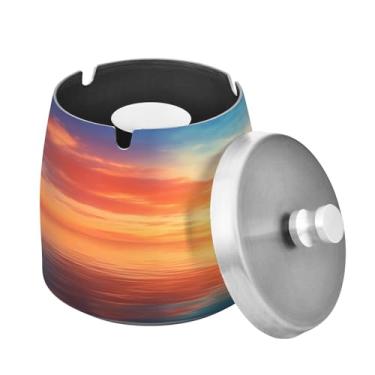 Imagem de Blueangle Cinzeiro de golfinho saltador com tampa para cigarros, à prova de vento/à prova de chuva, aço inoxidável, sem fumaça, inodoro, cinzeiro para uso interno ou externo (318)