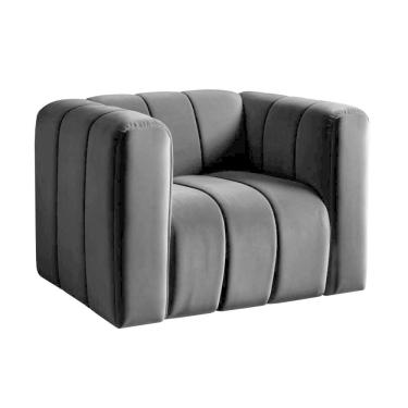 Imagem de Poltrona Mona Decorativa Confortável Moderna Sala De Estar - Veludo Preto 410