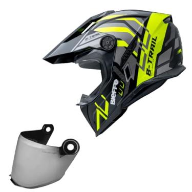Imagem de Capacete Bieffe B-Trail Defender Amarelo Moto +Viseira Prata (60)