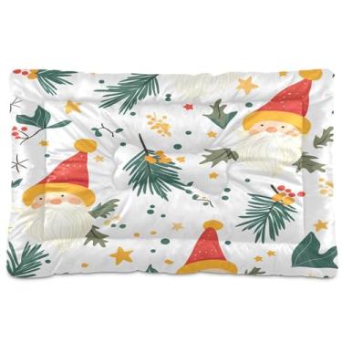 Imagem de SEHANY Cama de Natal para cães de Papai Noel, cama de gato com fundo antiderrapante, cama de canil, colchão macio para animais de estimação, lavável para cães pequenos, médios e grandes, gatos, 45,7 x