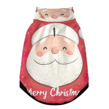 Imagem de SEHANY Casaco de Natal para cães pequenos, super quente, à prova de vento, jaqueta de inverno, macia, aconchegante para animais de estimação, moletom para clima frio na neve com trela, casaco para