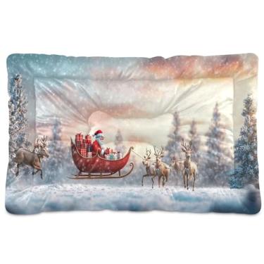 Imagem de SEHANY Cama de Natal para cães e gatos com fundo antiderrapante, cama de canil, colchão macio para animais de estimação, lavável, para cães pequenos, médios e grandes, gatos, 91 x 61 cm