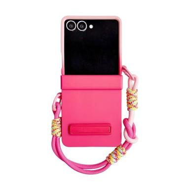 Imagem de Capa de celular fofa com cores em degradê para Samsung Galaxy Z Flip 7 6 5 4 3 Zflip7 Flip6 5g com alça de mão anti-perda e proteção traseira (para Galaxy Z Flip 7/10)