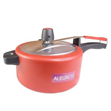 Imagem de Panela de Pressão 3 Litros, Cereja, Revestimento Antiaderente, Alça com Acabamento em Silicone, Pequenas Porções