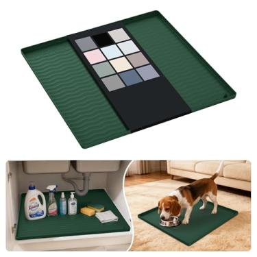 Imagem de URMONA Tapete de silicone impermeável sob a pia 48 cm x 48 cm, forro de prateleira para cozinha e banheiro, protetor de armário e balcão, armazenamento e organizadores, tapete de areia, itens