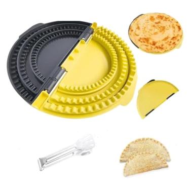 Imagem de Selador de tortilha 3 em 1 – Crimpador de tortilha Tacos com pinça, crosta removível e ajustável de 15 a 20 cm, crimpador de quesadilla portátil para burritos, sanduíches, pastéis, bolinhos, sem BPA