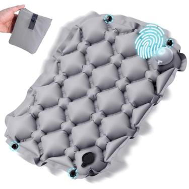 Imagem de Sekey Almofada de assento inflável com válvula de pressão - almofada de assento de avião de 5 cm de espessura, ultra portátil e leve, para voos longos, estádio, acampamento, escritório, viagem de