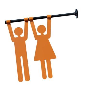 Imagem de IEUDNS Placa para banheiro, placa para vaso sanitário, decoração de parede, sinalização para banheiro em portas de escritórios e restaurantes, Homem E Mulher