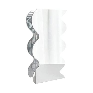 Imagem de Dpofirs Vaso de Acrílico, Vaso de Flores Leve e Inquebrável para Decoração de Casa, Com Cor Elegante e Fácil de Limpar, para Sala de Estar, Escritório, Decoração de Hotel (silver)